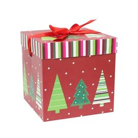 Печатание логотипа коробок роскошного орнамента рождества квадрата картона упаковывая изготовленное на заказ